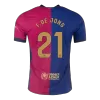 Men's Authentic F.DE JONG #21 Barcelona Home Soccer Jersey Shirt 2024/25 Spotify Logo Without Text- Player Version - Pro Jersey Shop