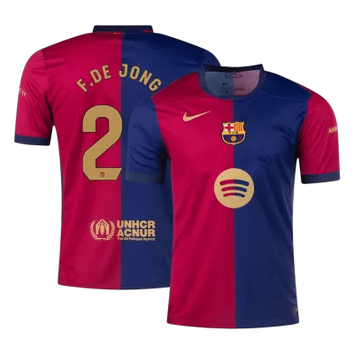 Premium Quality Men's F.DE JONG #21 Barcelona Home Soccer Jersey Shirt 2024/25 Spotify Logo Without Text- Fan Version - Pro Jersey Shop