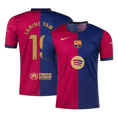 Premium Quality Men's LAMINE YAMAL #19 Barcelona Home Soccer Jersey Shirt 2024/25 Spotify Logo Without Text- Fan Version - Pro Jersey Shop