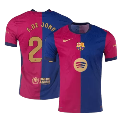 Men's Authentic F.DE JONG #21 Barcelona Home Soccer Jersey Shirt 2024/25 Spotify Logo Without Text- Player Version - Pro Jersey Shop