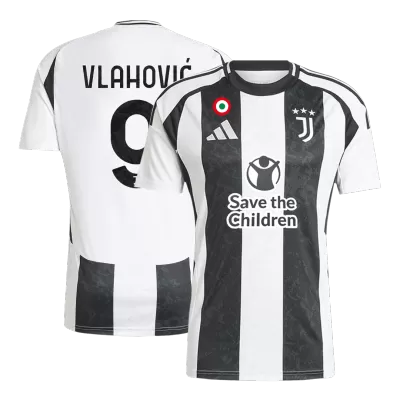 Men's VLAHOVIĆ #9 Juventus Save The Children Sponsor Home Soccer Jersey Shirt 2024/25 - Fan Version - Pro Jersey Shop