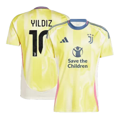 Men's YILDIZ #10 Juventus Save The Children Sponsor Away Soccer Jersey Shirt 2024/25 - Fan Version - Pro Jersey Shop