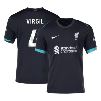 Premium Quality Men's VIRGIL #4 Liverpool Away Soccer Jersey Shirt 2024/25 - Fan Version - Pro Jersey Shop