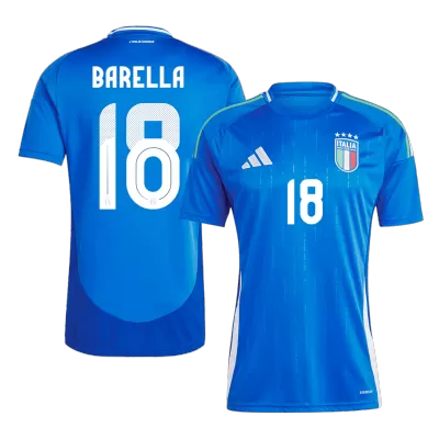 Premium Quality Men's BARELLA #18 Italy Home Soccer Jersey Shirt Euro 2024 - Fan Version - Pro Jersey Shop