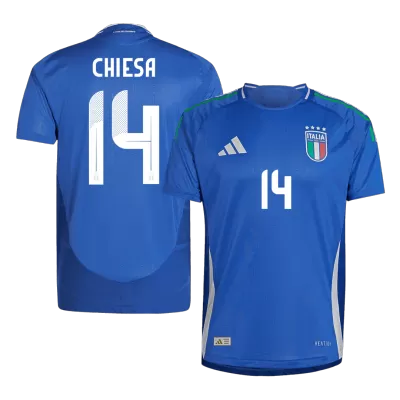 Men's Authentic CHIESA #14 Italy Home Soccer Jersey Shirt 2024 - Player Version - Pro Jersey Shop