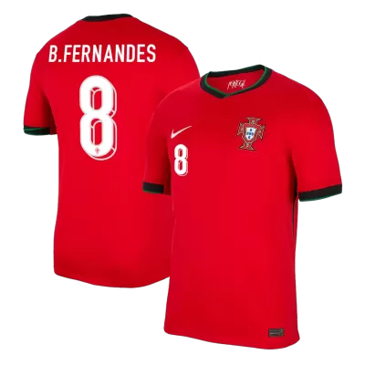 Premium Quality Men's B.FERNANDES #8 Portugal Home Soccer Jersey Shirt Euro 2024 - Fan Version - Pro Jersey Shop