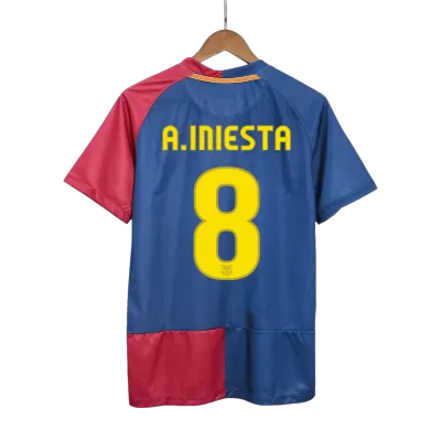 UCL Final Men's Retro 2008/09 A.INIESTA #8 Barcelona Home Soccer Jersey Shirt - Pro Jersey Shop