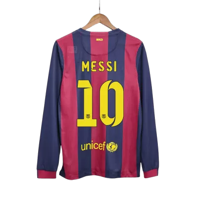 Men's Retro 2014/15 MESSI #10 Barcelona Home Long Sleeves Soccer Jersey Shirt - Pro Jersey Shop