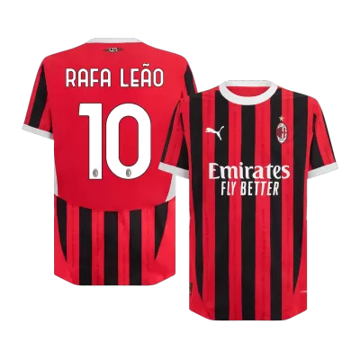 Men's Authentic RAFA LEÃO #10 AC Milan Home Soccer Jersey Shirt 2024/25 - Player Version - Pro Jersey Shop