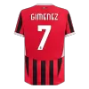 Men's Authentic GIMENEZ #7 AC Milan Home Soccer Jersey Shirt 2024/25 - Player Version - Pro Jersey Shop