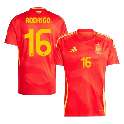 Premium Quality Men's RODRIGO #16 Spain Home Soccer Jersey Shirt Euro 2024 - Fan Version - Pro Jersey Shop