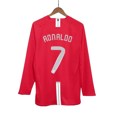 UCL Men's Retro 2007/08 Replica RONALDO #7 Manchester United Home Long Sleeves Soccer Jersey Shirt - Pro Jersey Shop