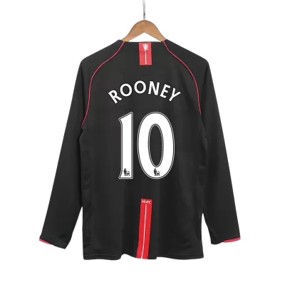 Men's Retro 2007/08 Replica ROONEY #10 Manchester United Away Long Sleeves Soccer Jersey Shirt - Pro Jersey Shop