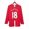 Men's Retro 2007/08 SCHOLES #18 Manchester United Home Long Sleeves Soccer Jersey Shirt - Pro Jersey Shop