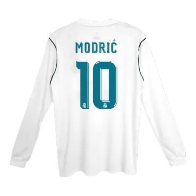 Men's Retro 2017/18 MODRIĆ #10 Real Madrid Home Long Sleeves Soccer Jersey Shirt - Pro Jersey Shop