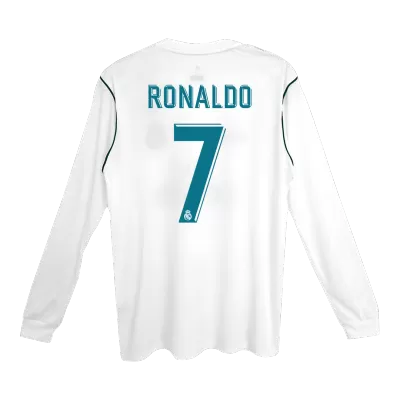 Men's Retro 2017/18 RONALDO #7 Real Madrid Home Long Sleeves Soccer Jersey Shirt - Fan Version - Pro Jersey Shop