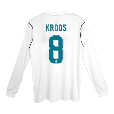 Men's Retro 2017/18 KROOS #8 Real Madrid Home Long Sleeves Soccer Jersey Shirt - Pro Jersey Shop